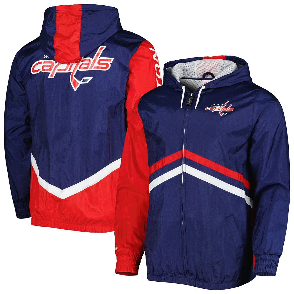 Men's Mitchell & Ness Navy Washington Capitals Undeniable Full-Zip Windbreaker