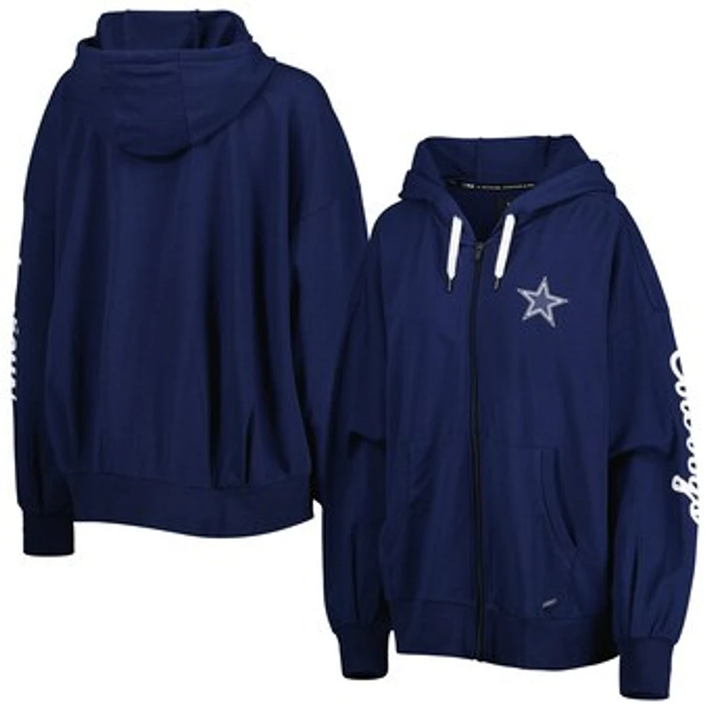 Women's MSX by Michael Strahan  Navy Dallas Cowboys Emerson Lightweight Full-Zip Hoodie