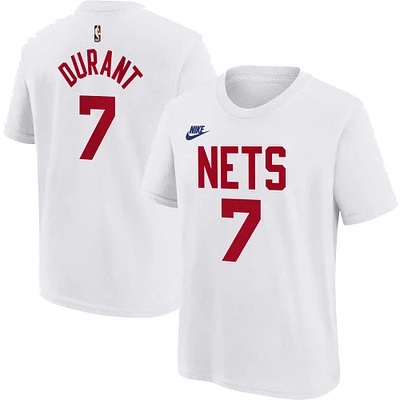 Preschool Nike Kevin Durant White Brooklyn Nets 2022/23 Classic Edition Name & Number T-Shirt