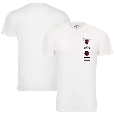 Unisex Sportiqe White Chicago Bulls 1966 Collection City Flag Bingham T-Shirt