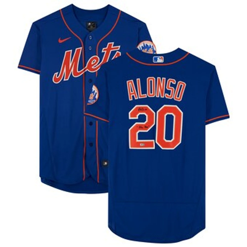 Pete Alonso Blue New York Mets Autographed Nike Authentic Jersey with "Polar Bear" Inscription