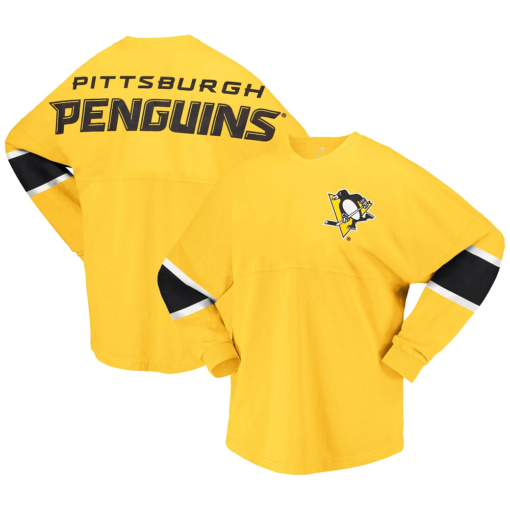 Women's Fanatics Gold Pittsburgh Penguins Jersey Long Sleeve T-Shirt