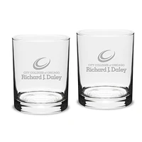 Richard J Daley College Bulldogs 14oz. 2-Piece Classic Double Old-Fashioned Glass Set