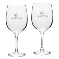 Richard J Daley College Bulldogs 19oz. 2-Piece Traditional Robusto Red Wine Table Glass Set