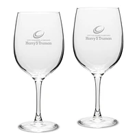 Harry S Truman College Falcons 19oz. 2-Piece Traditional Robusto Red Wine Table Glass Set