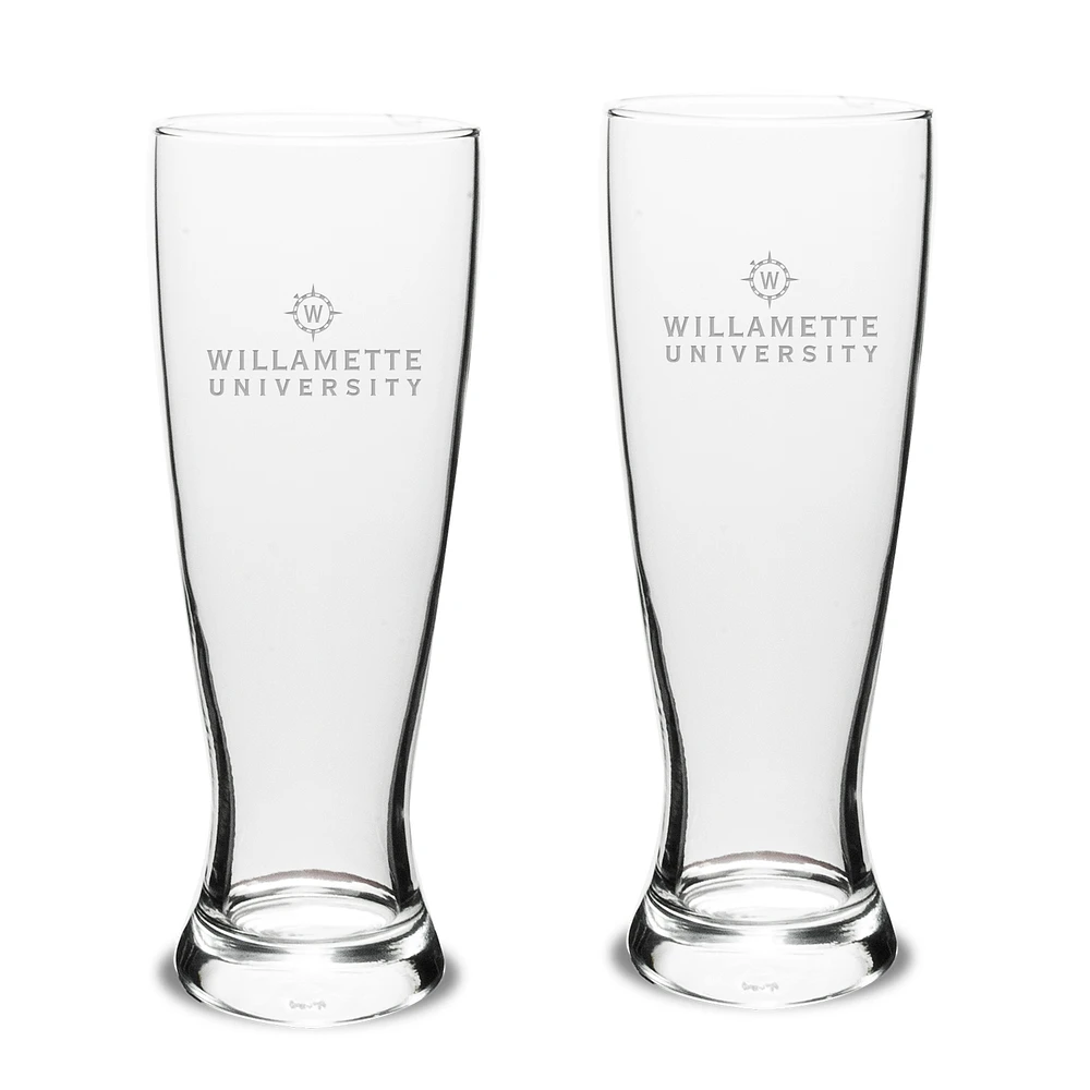 Willamette Bearcats 23oz. Stylish University Pilsner Glass Set