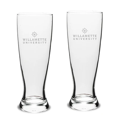 Willamette Bearcats 23oz. Stylish University Pilsner Glass Set