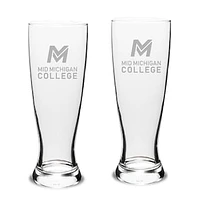 Mid Michigan College 23oz. Stylish University Pilsner Glass Set