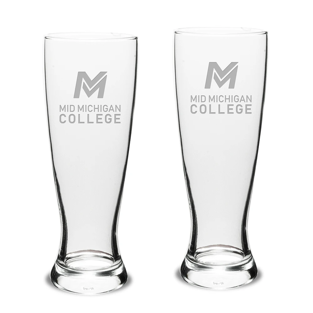 Mid Michigan College 23oz. Stylish University Pilsner Glass Set