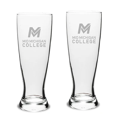 Mid Michigan College 23oz. Stylish University Pilsner Glass Set