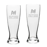 Mid Michigan College 23oz. Stylish University Pilsner Glass Set