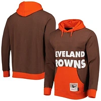 Men's Mitchell & Ness Brown Cleveland Browns Big Face 5.0 Pullover Hoodie