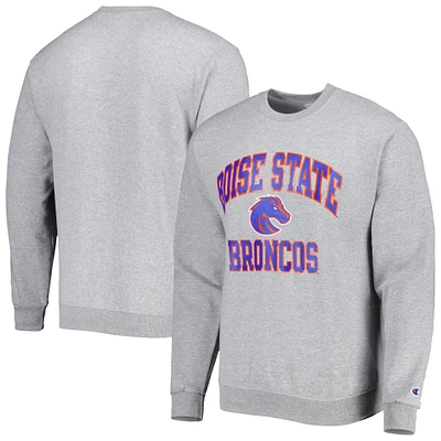 Men's Champion Heather Gray Boise State Broncos High Motor Pullover Sweatshirt