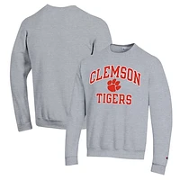 Men's Champion Heather Gray Clemson Tigers High Motor Pullover Sweatshirt