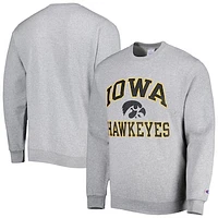 Men's Champion Heather Gray Iowa Hawkeyes High Motor Pullover Sweatshirt