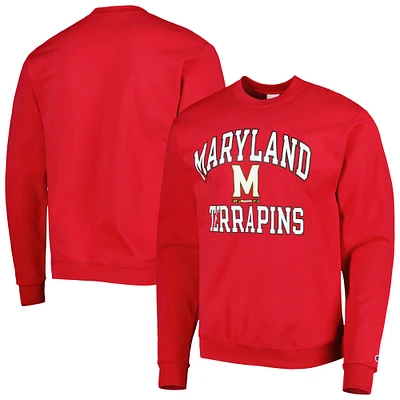 Men's Champion Red Maryland Terrapins High Motor Pullover Sweatshirt