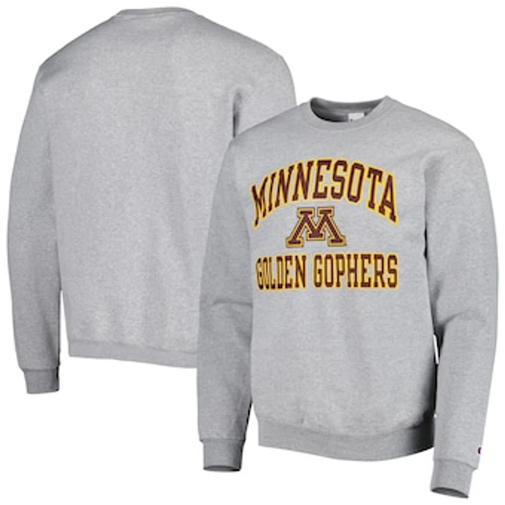 Men's Champion Heather Gray Minnesota Golden Gophers High Motor Pullover Sweatshirt