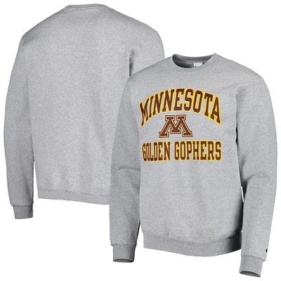 Men's Champion Heather Gray Minnesota Golden Gophers High Motor Pullover Sweatshirt