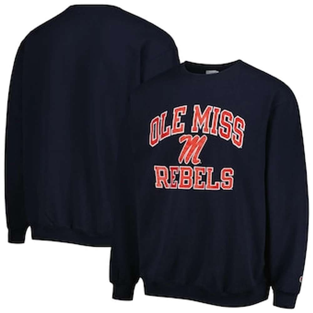 Men's Champion Navy Ole Miss Rebels High Motor Pullover Sweatshirt