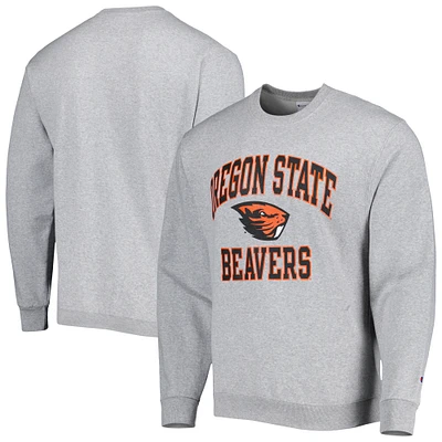 Men's Champion Heather Gray Oregon State Beavers High Motor Pullover Sweatshirt