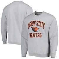 Men's Champion Heather Gray Oregon State Beavers High Motor Pullover Sweatshirt