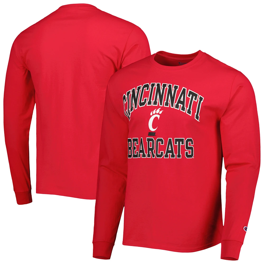 Men's Champion Red Cincinnati Bearcats High Motor Long Sleeve T-Shirt