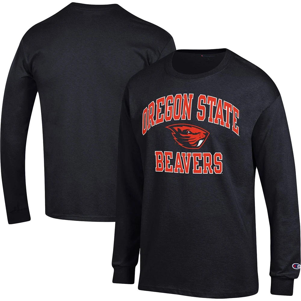 Men's Champion Black Oregon State Beavers High Motor Long Sleeve T-Shirt