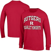 Men's Champion Scarlet Rutgers Knights High Motor Long Sleeve T-Shirt