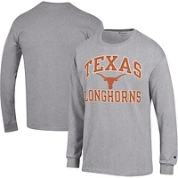 Men's Champion Heather Gray Texas Longhorns High Motor Long Sleeve T-Shirt