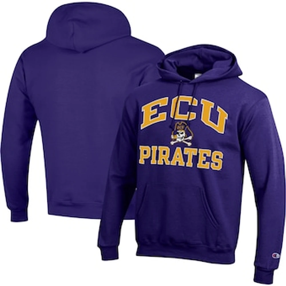 Men's Champion Purple ECU Pirates High Motor Pullover Hoodie