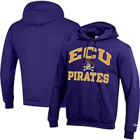 Men's Champion Purple ECU Pirates High Motor Pullover Hoodie