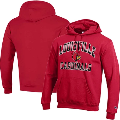 Men's Champion Red Louisville Cardinals High Motor Pullover Hoodie