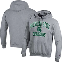 Men's Champion Heather Gray Michigan State Spartans High Motor Pullover Hoodie