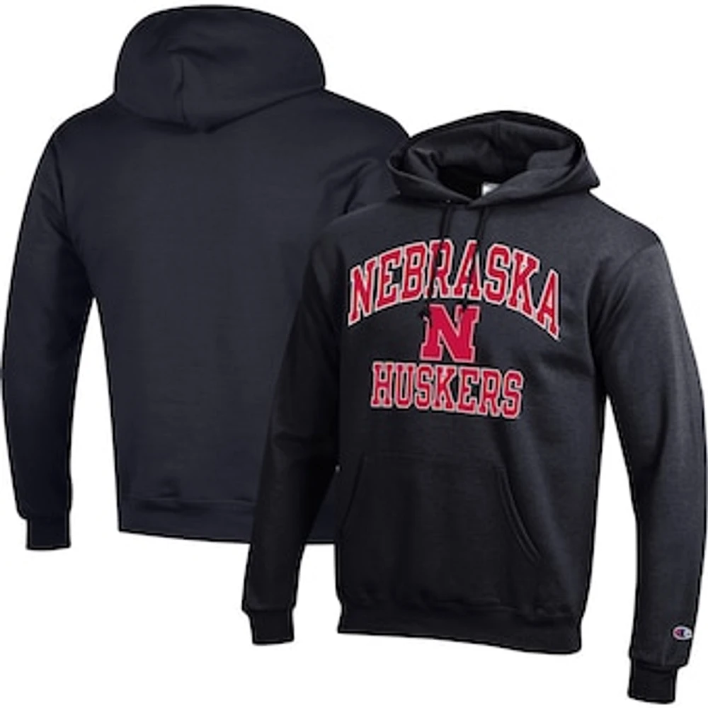 Men's Champion Black Nebraska Huskers High Motor Pullover Hoodie