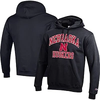 Men's Champion Black Nebraska Huskers High Motor Pullover Hoodie