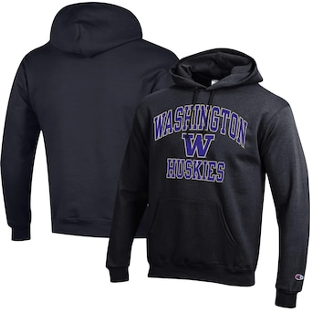 Men's Champion Black Washington Huskies High Motor Pullover Hoodie