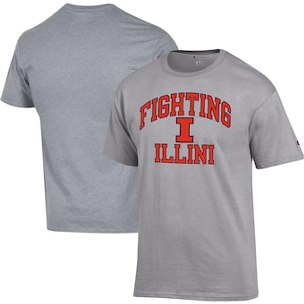 Men's Champion Heather Gray Illinois Fighting Illini High Motor T-Shirt