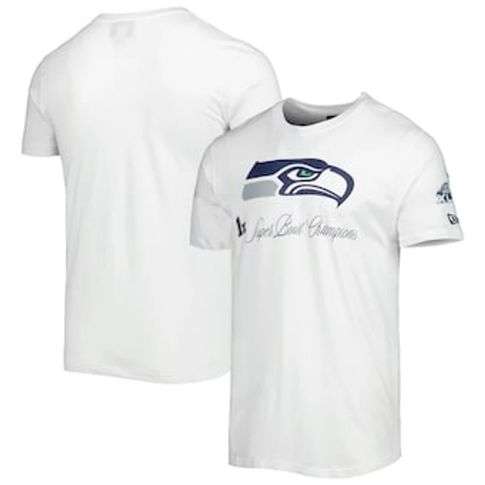 Men's New Era White Seattle Seahawks Historic Champs T-Shirt