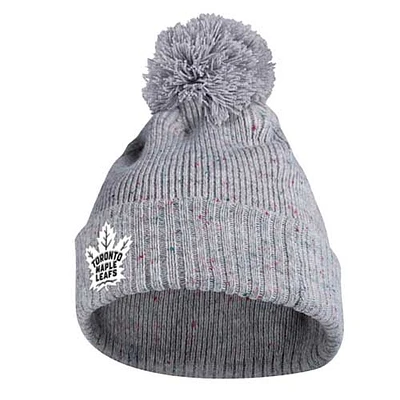 Women's adidas Gray Toronto Maple Leafs Speckled - Cuffed Knit Hat with Pom