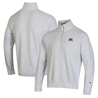 Men's Champion Gray Mount St. Mary's Mountaineers Reverse Weave Quarter-Zip Jacket