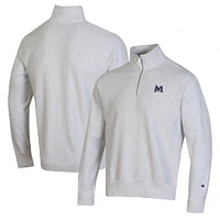 Men's Champion Gray Mount St. Mary's Mountaineers Reverse Weave Quarter-Zip Jacket