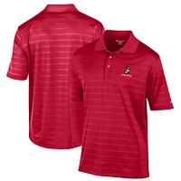 Men's Champion Scarlet Boston University Textured Solid Polo