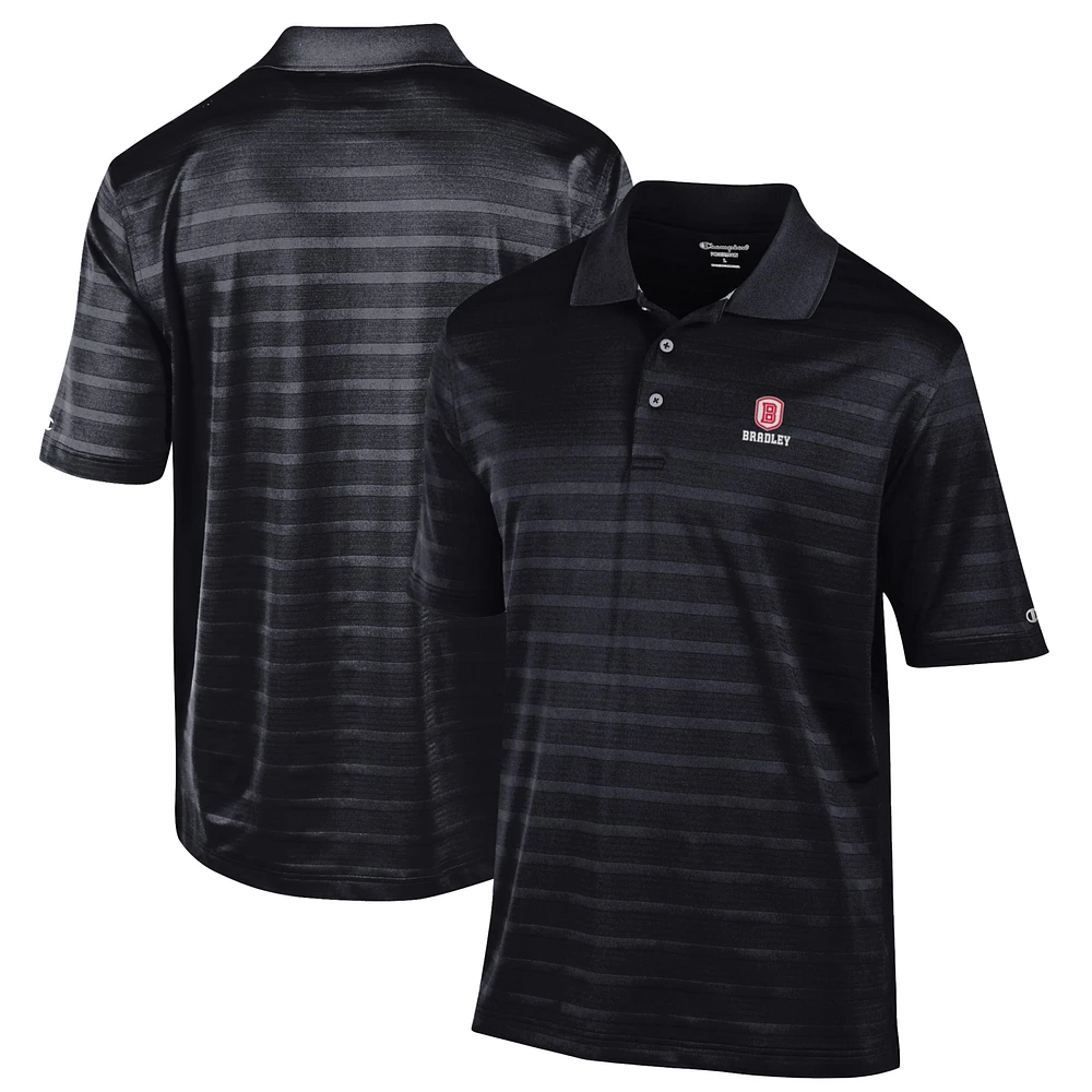 Men's Champion Black Bradley Braves Textured Solid Polo
