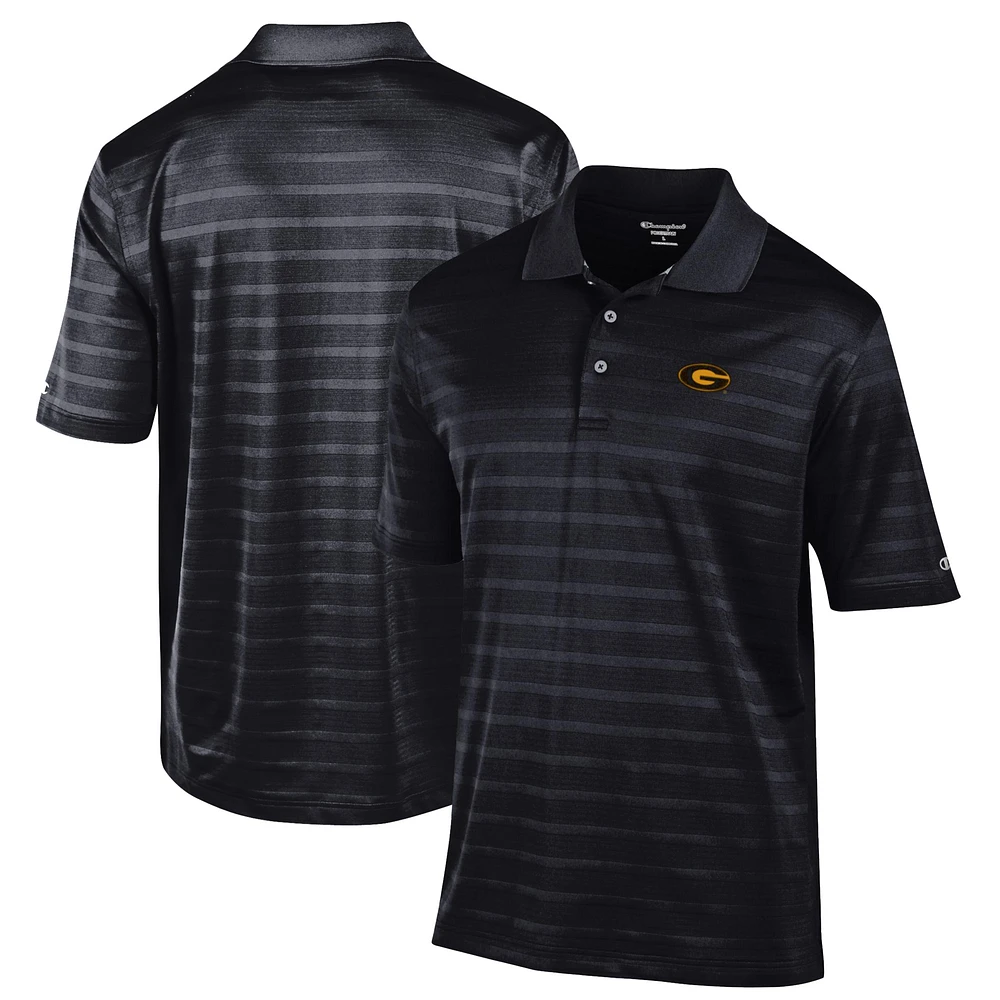 Men's Champion Black Grambling Tigers Textured Solid Polo
