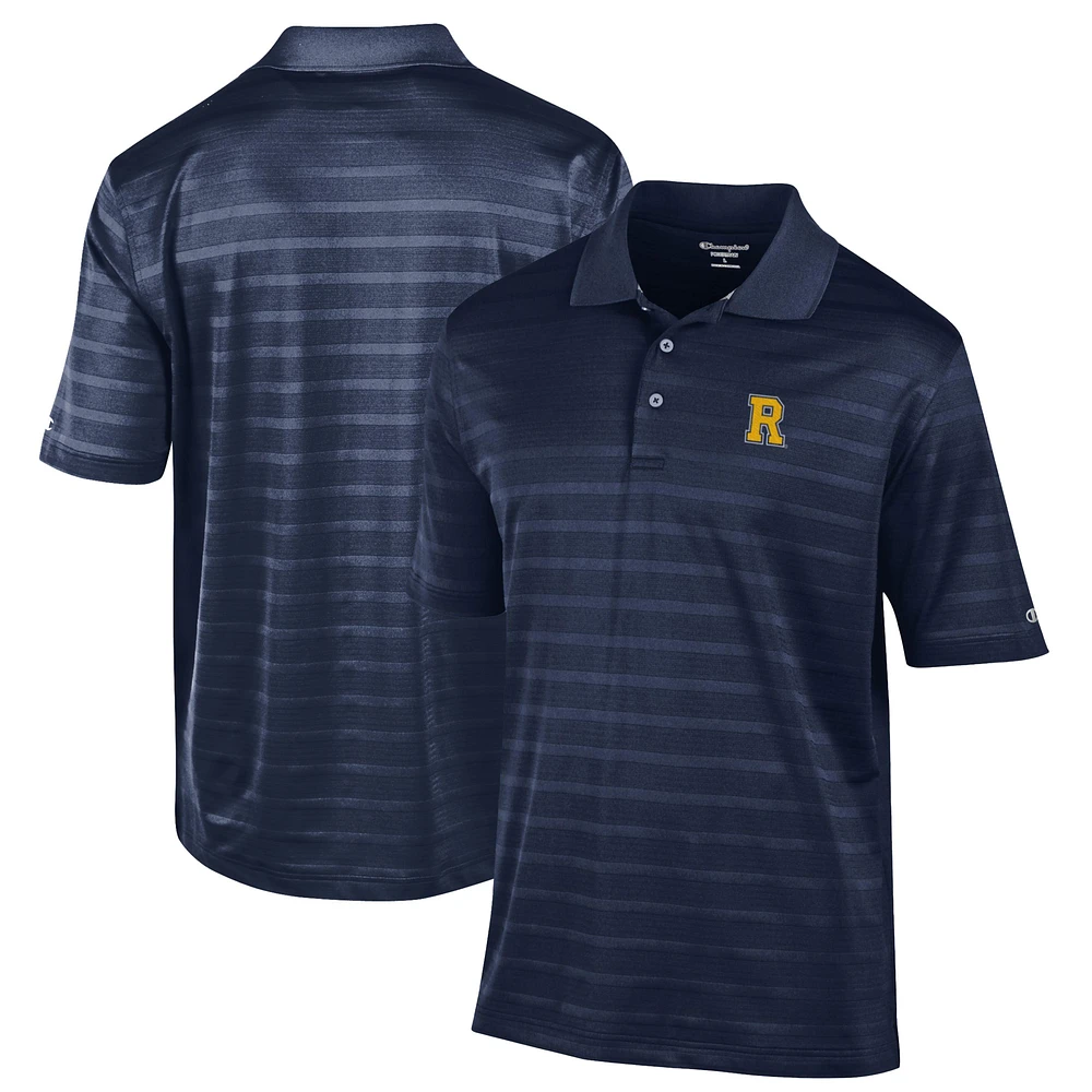Men's Champion Navy Rochester Yellow Jackets Textured Solid Polo