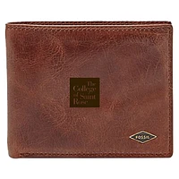 Men's Fossil Brown Saint Rose Golden Knights Leather Ryan RFID Flip ID Bifold Wallet
