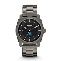 Fossil Mid Michigan College Machine Smoke Stainless Steel Watch