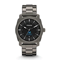 Fossil Mid Michigan College Machine Smoke Stainless Steel Watch