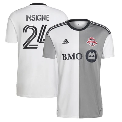 Men's adidas Lorenzo Insigne White/Gray Toronto FC 2022 Secondary - Replica Player Jersey