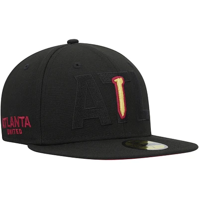 Men's New Era Black Atlanta United FC Kick Off 59FIFTY Fitted Hat